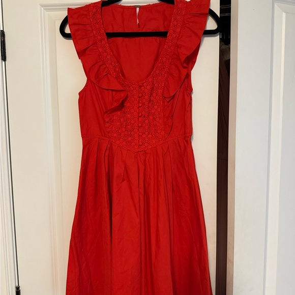 Free People Vibrant Red Ruffled Mini Dress - Picture 2 of 5